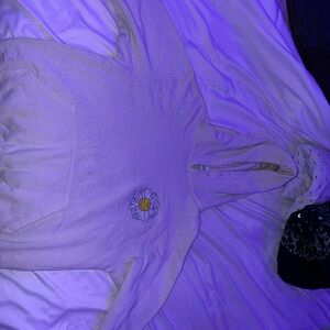 RSQ Cream Hoodie with Smiley Logo